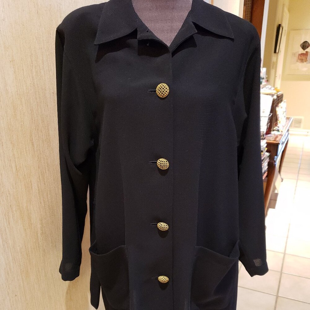 Gillian Black Lightweight Jacket with Pockets -Sz 14